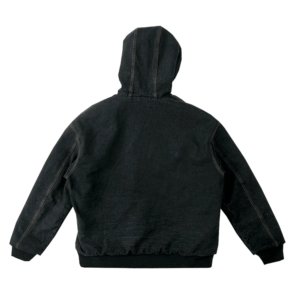 Hooded denim jacket - Black