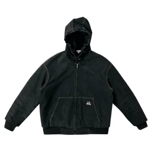 Hooded denim jacket - Black