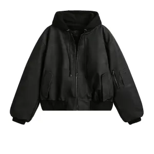 Hooded Leather Jacket