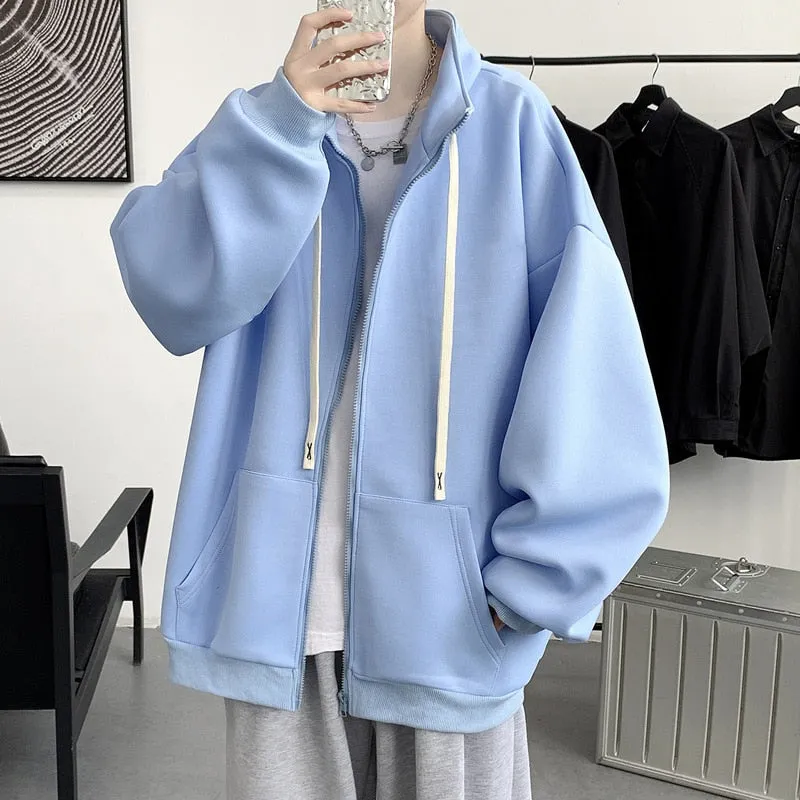 Hoodies for Men Streetwear Hooded Solid Color Loose Top