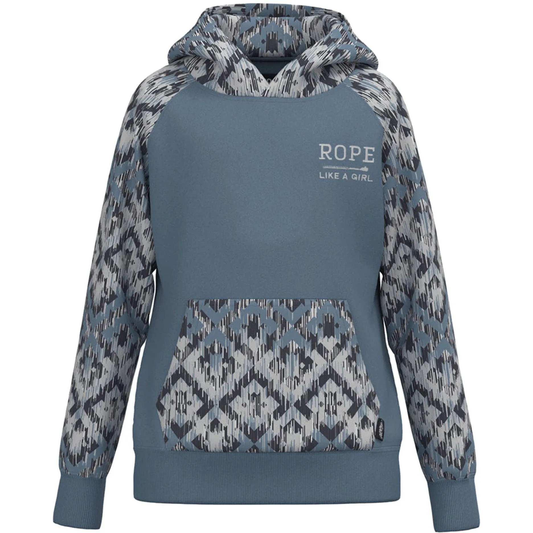 Hooey Kid's Blue and White Rope Like a Girl Hoodie