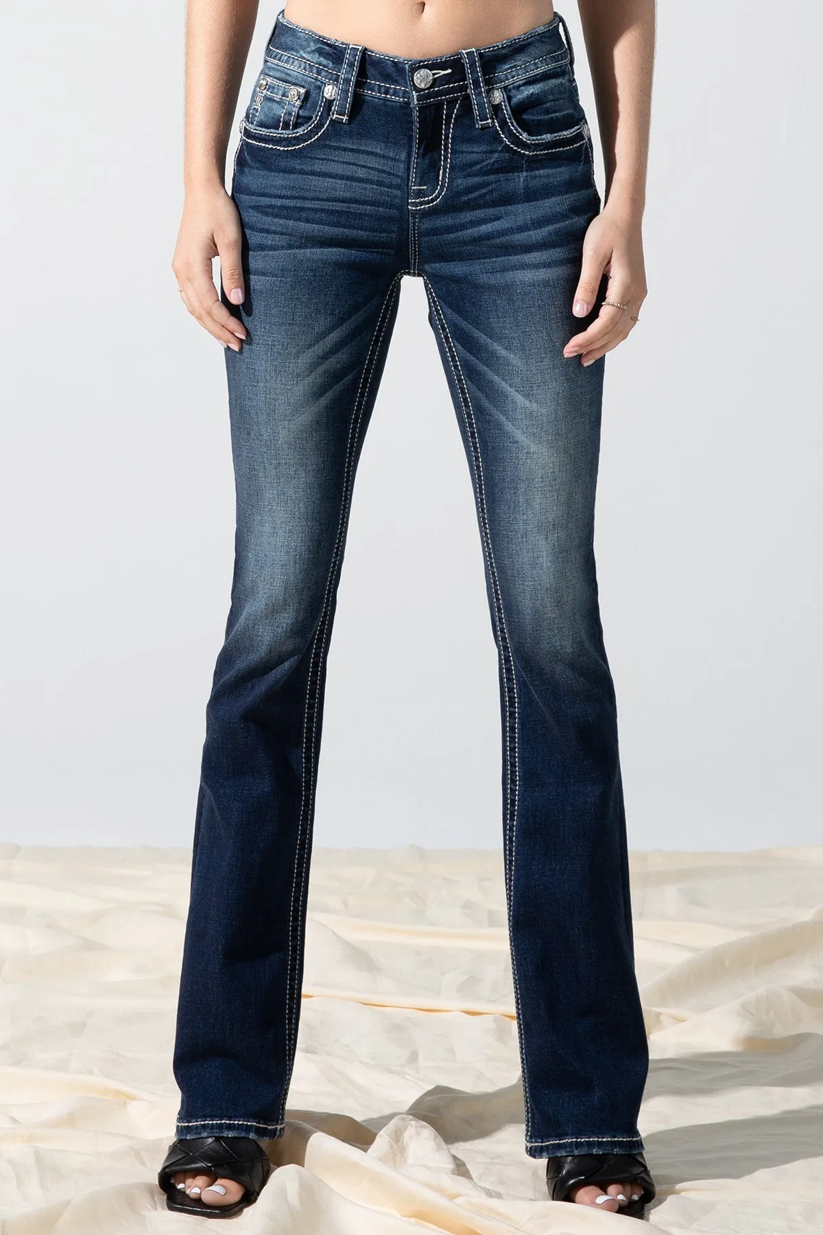 Horseshoe Effect Bootcut Jeans