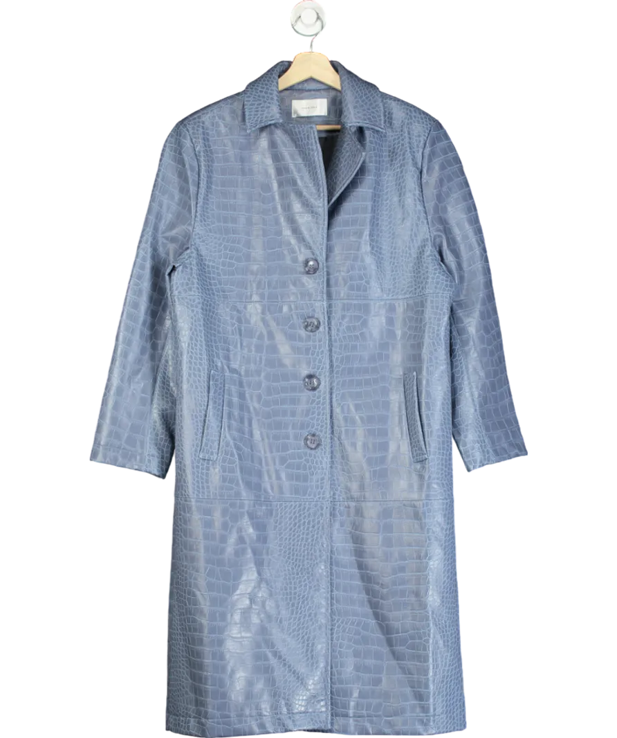 Hosbjerg Blue Irah Croc faux leather Coat UK M
