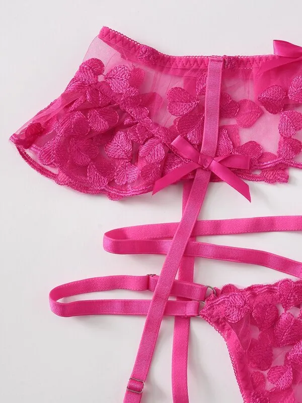 Hot Pink Heart Lingerie Set