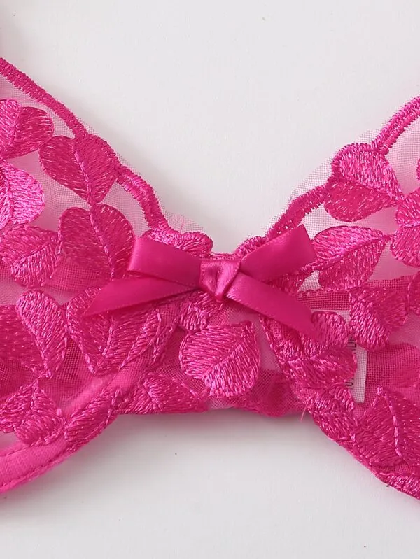 Hot Pink Heart Lingerie Set