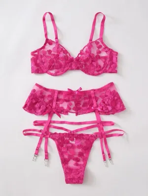 Hot Pink Heart Lingerie Set