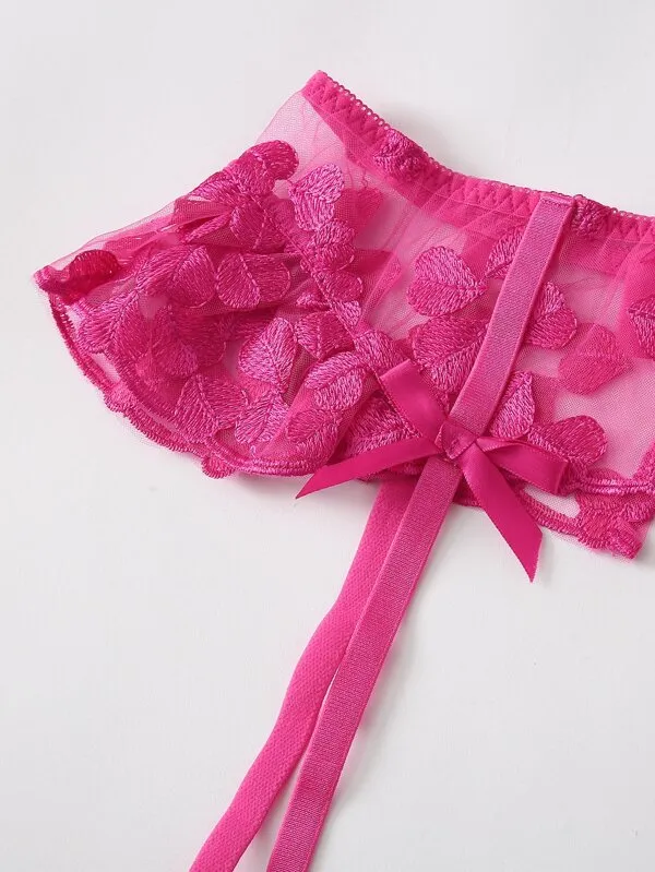 Hot Pink Heart Lingerie Set