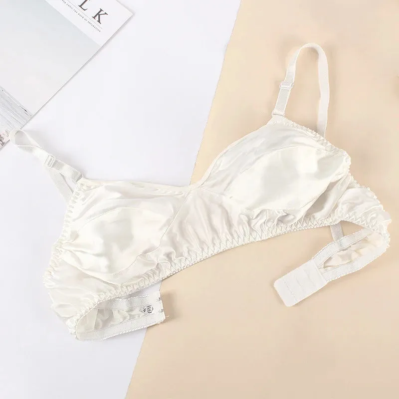 Hot Sale Women Satin Silk Bra - Ultra-Thin, Breathable & Wireless Sexy Lingerie