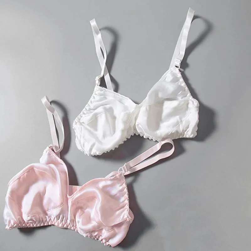 Hot Sale Women Satin Silk Bra - Ultra-Thin, Breathable & Wireless Sexy Lingerie