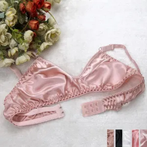 Hot Sale Women Satin Silk Bra - Ultra-Thin, Breathable & Wireless Sexy Lingerie