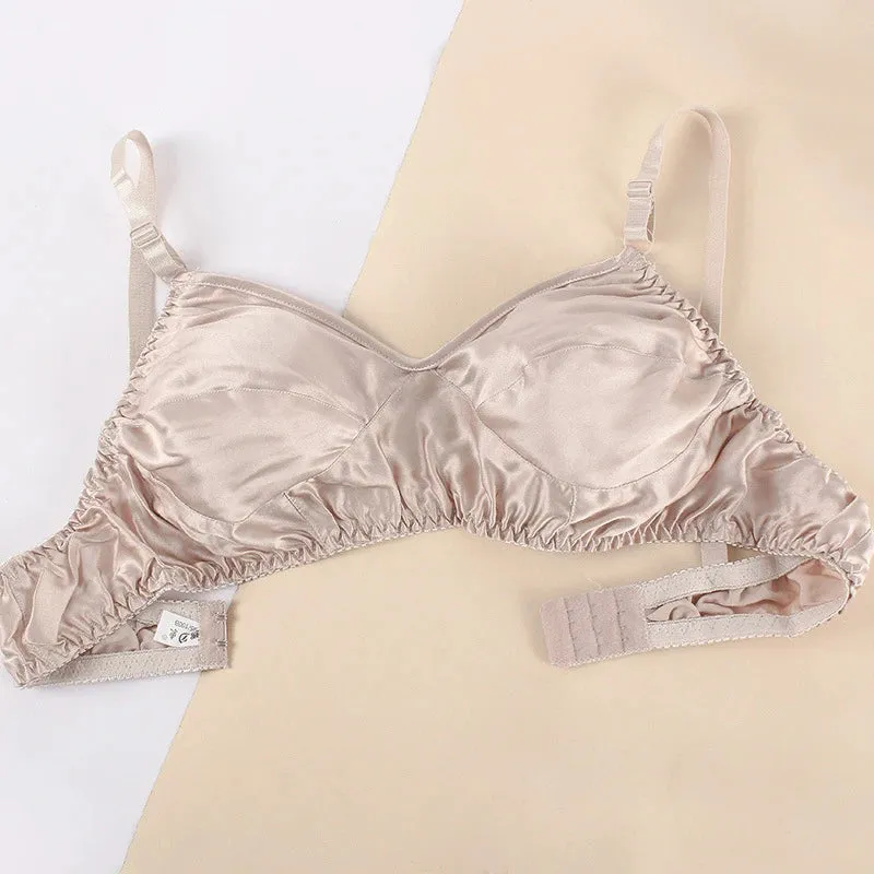 Hot Sale Women Satin Silk Bra - Ultra-Thin, Breathable & Wireless Sexy Lingerie