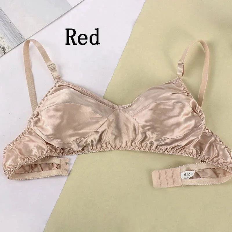 Hot Sale Women Satin Silk Bra - Ultra-Thin, Breathable & Wireless Sexy Lingerie
