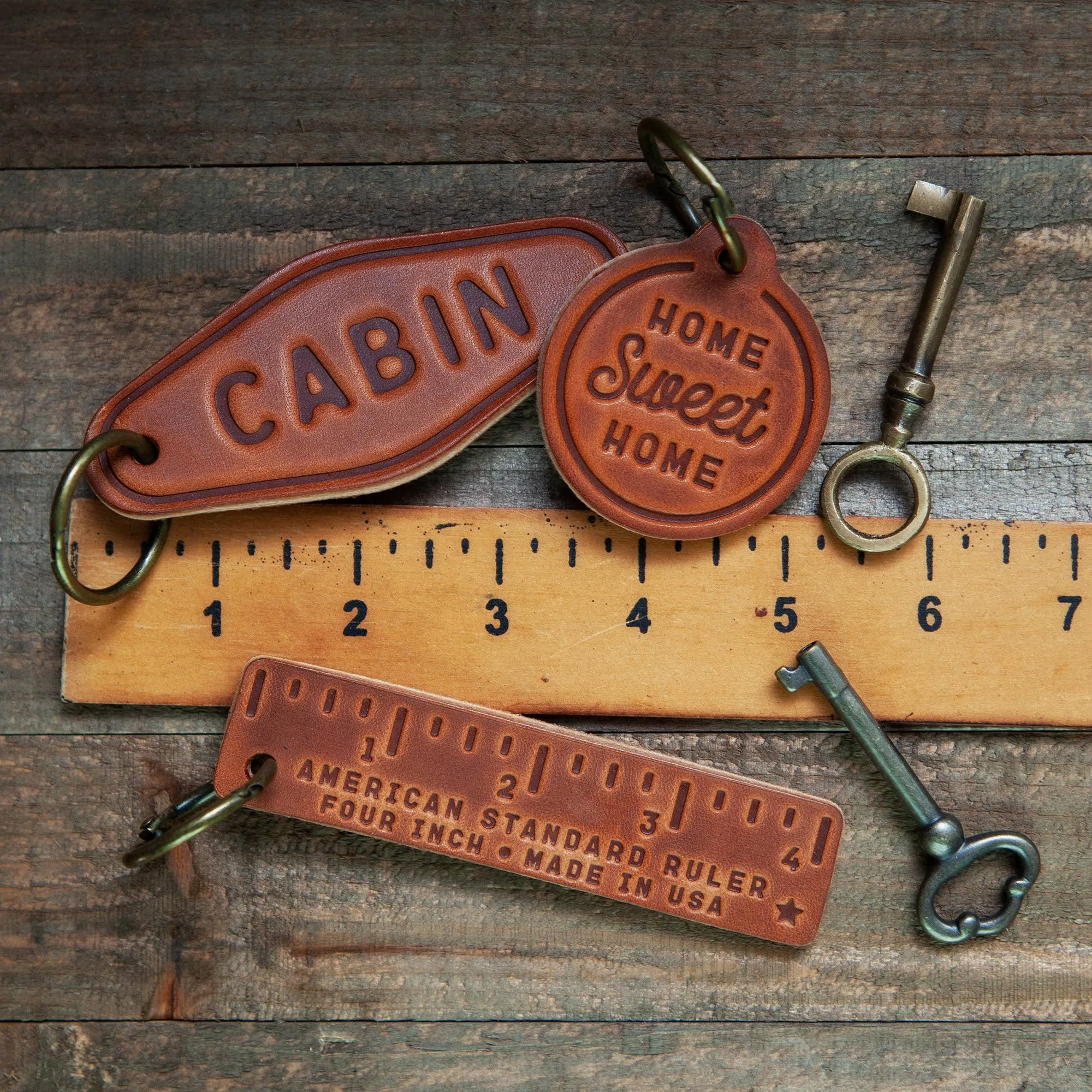 Hunt Antlers Leather Keychain Motel Style