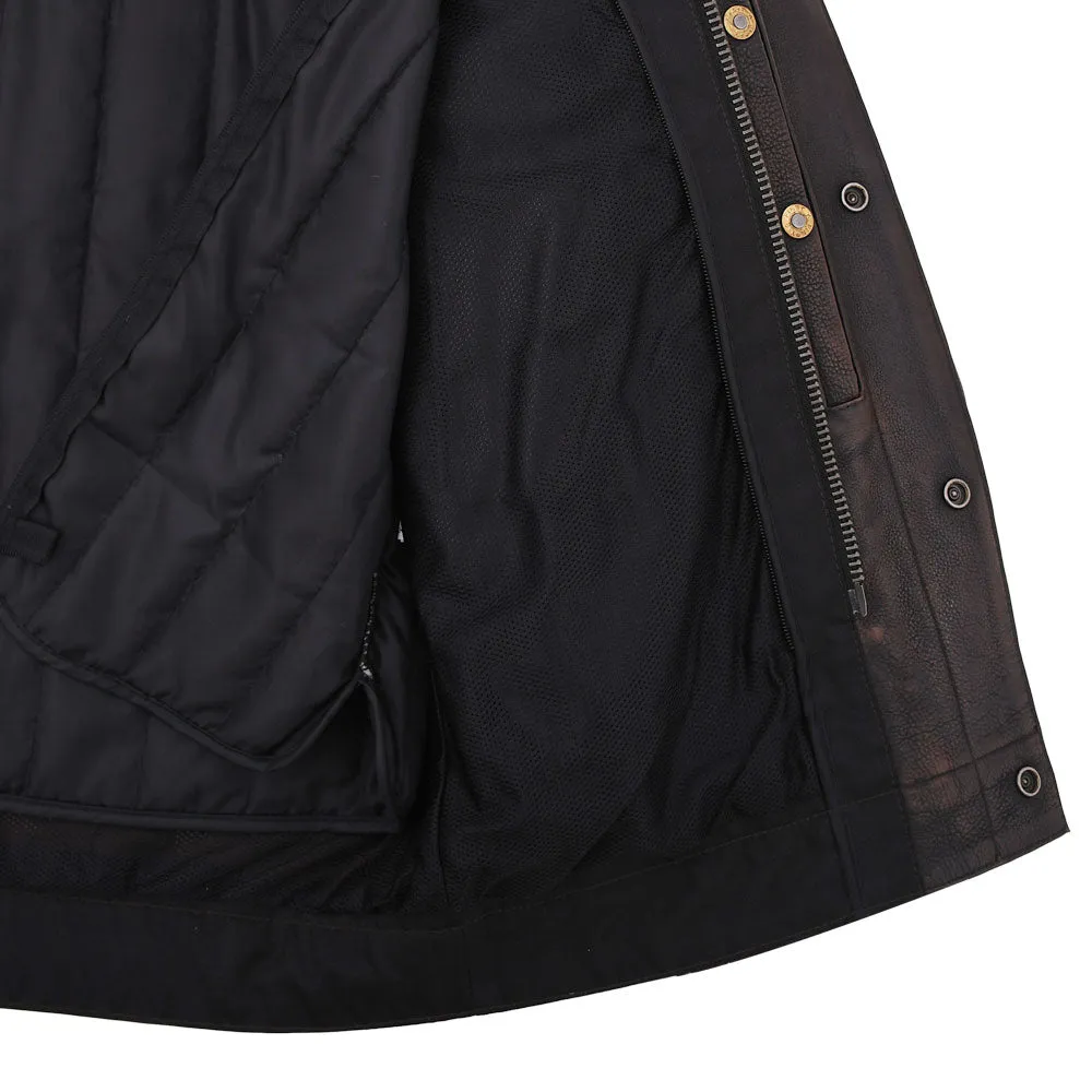 Hunter - Men's Motorcycle Leather Jacket Copper
