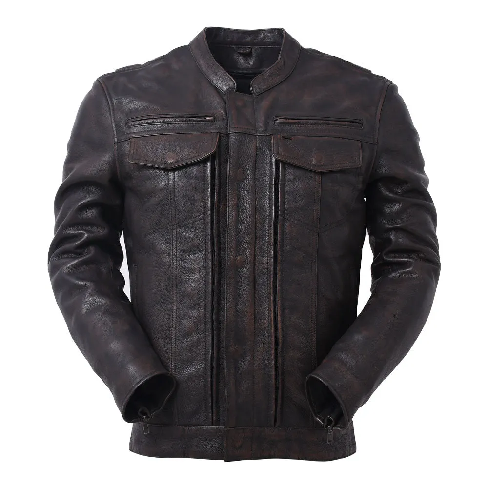 Hunter - Men's Motorcycle Leather Jacket Copper