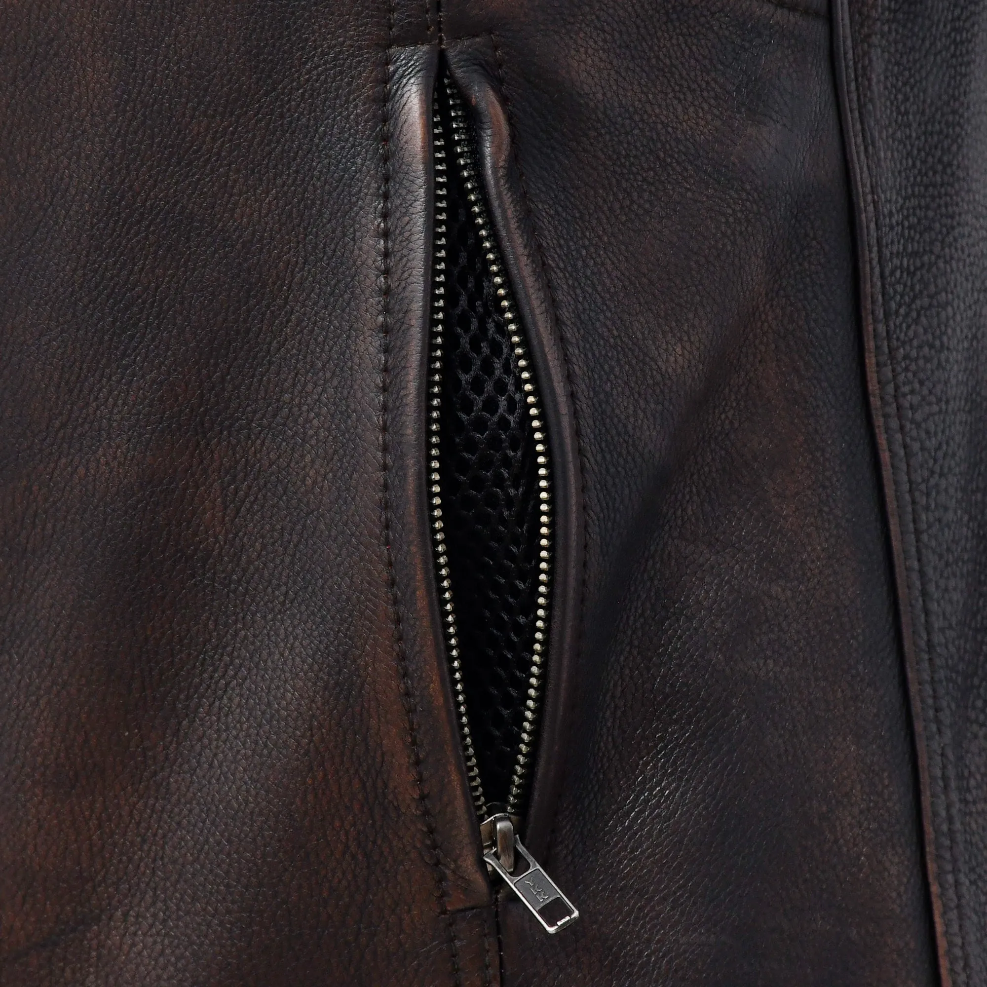 Hunter - Men's Motorcycle Leather Jacket Copper
