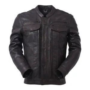 Hunter - Men's Motorcycle Leather Jacket Copper