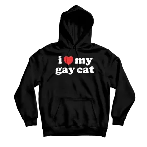I Heart My Cat Black Hoodie