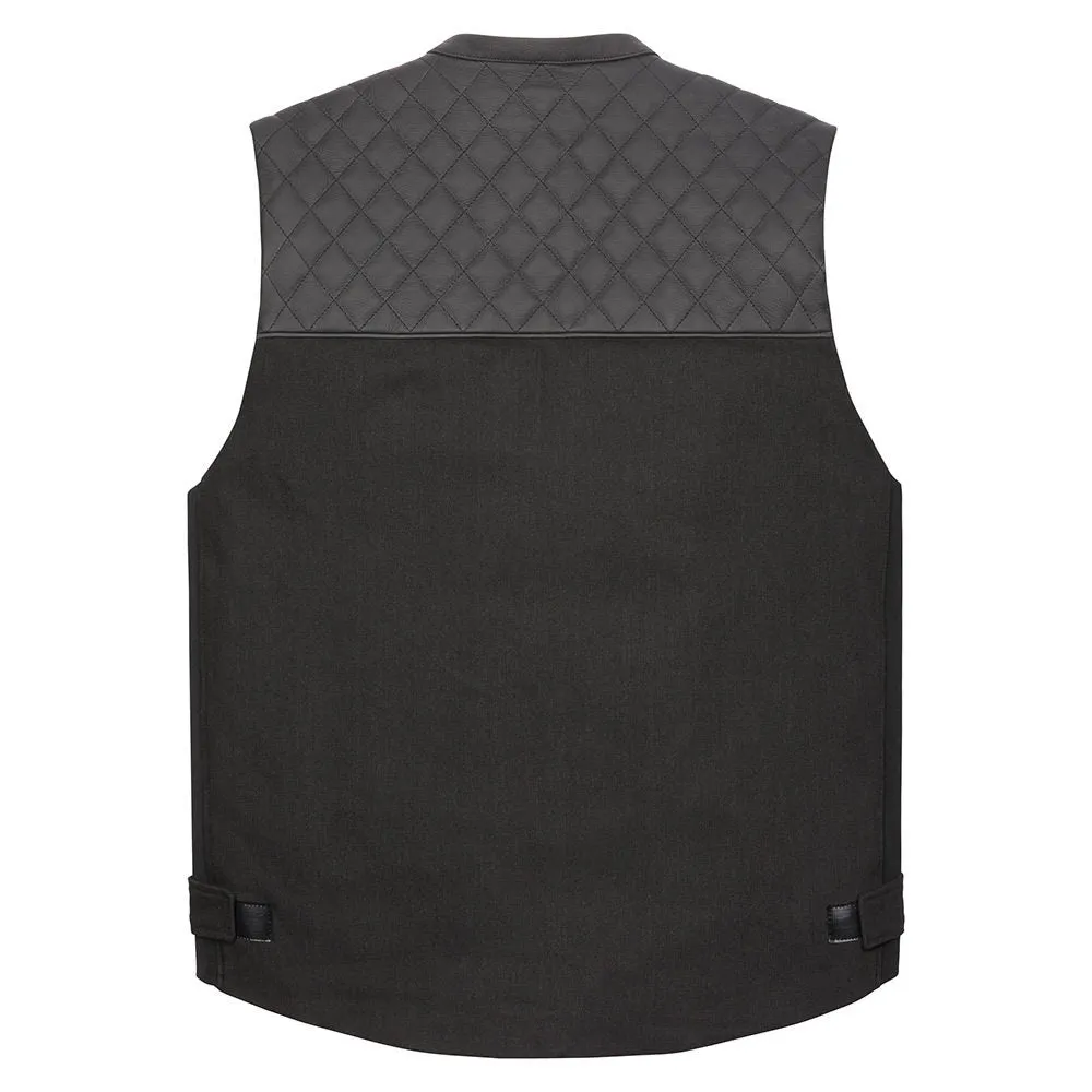 Icon Chamonix Mens Motorcycle Leather and Textile Vest - Black