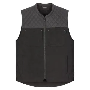 Icon Chamonix Mens Motorcycle Leather and Textile Vest - Black