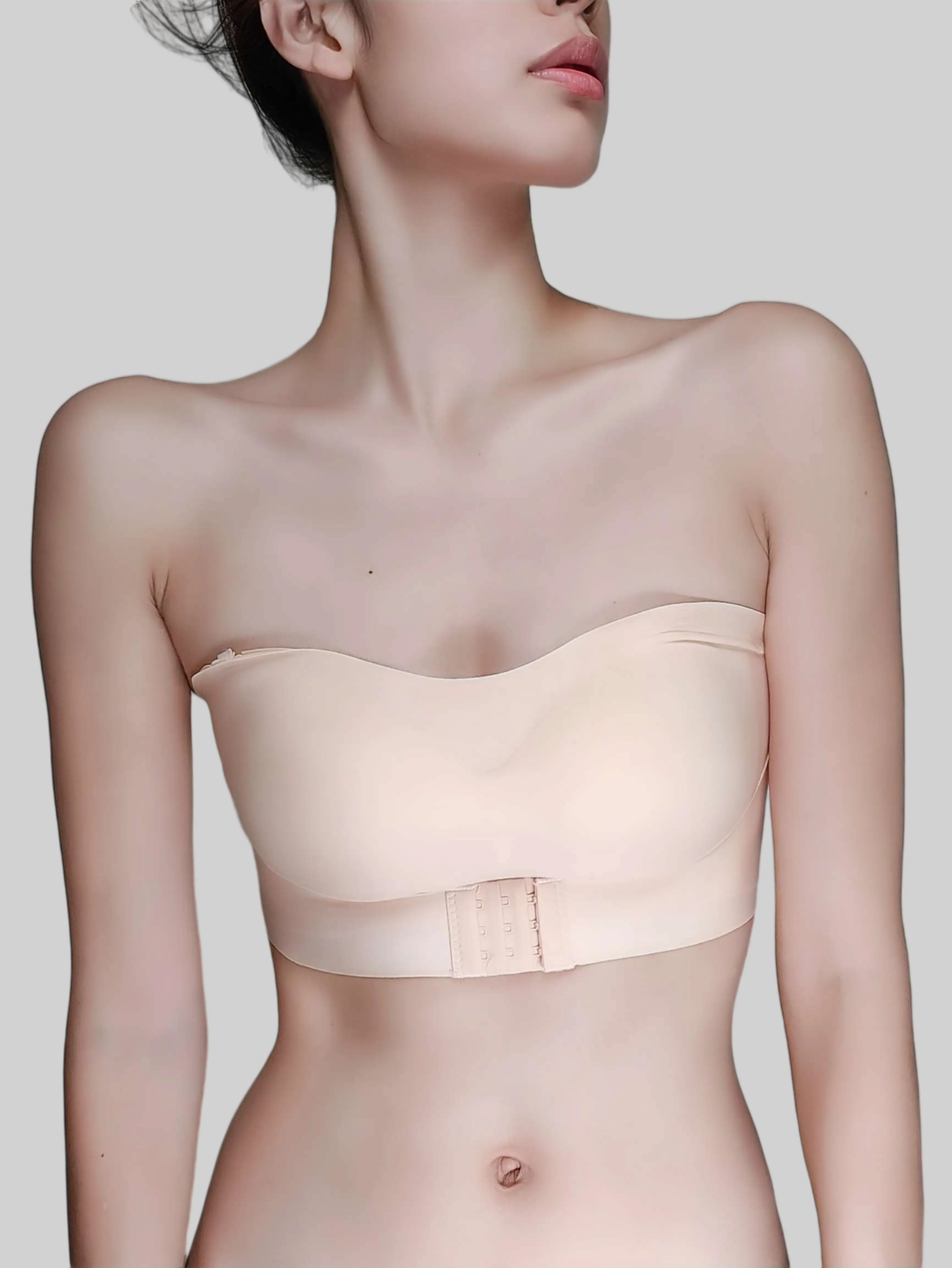 Invisible, Strapless, Front-Clasp Push-Up Bra