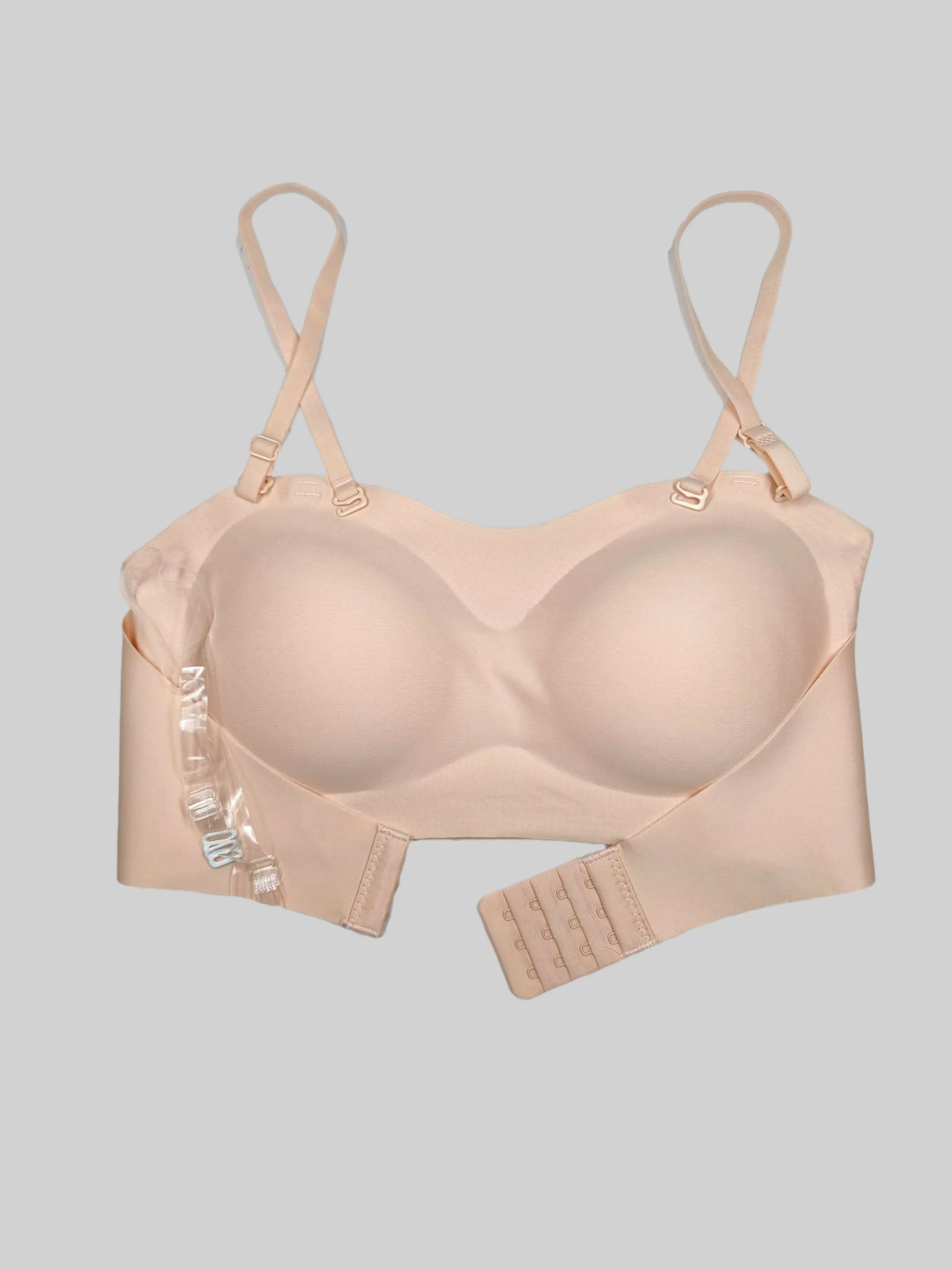 Invisible, Strapless, Front-Clasp Push-Up Bra
