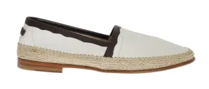 Ivory White Deer Leather Logo Loafers