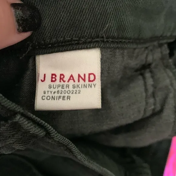 J Brand Super Skinny Conifer Green Jeans