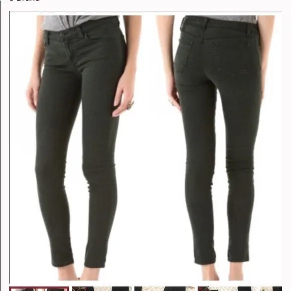 J Brand Super Skinny Conifer Green Jeans