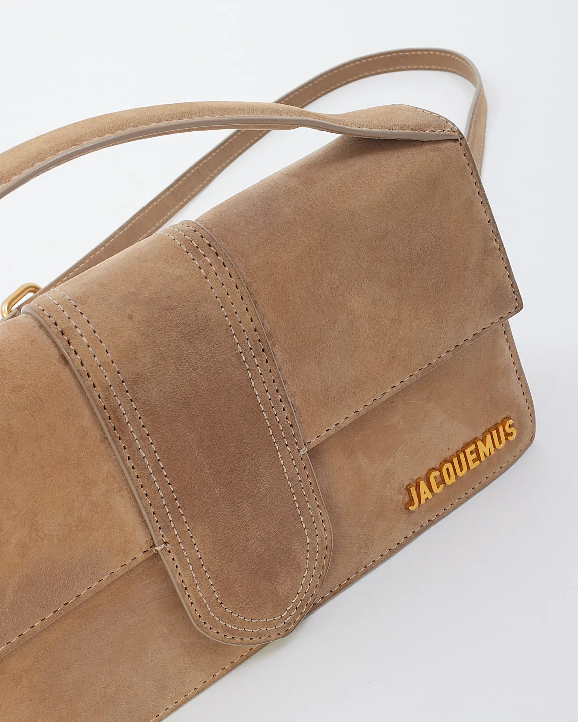 Jacquemus Beige Suede Le Papier Le Bambino Bag