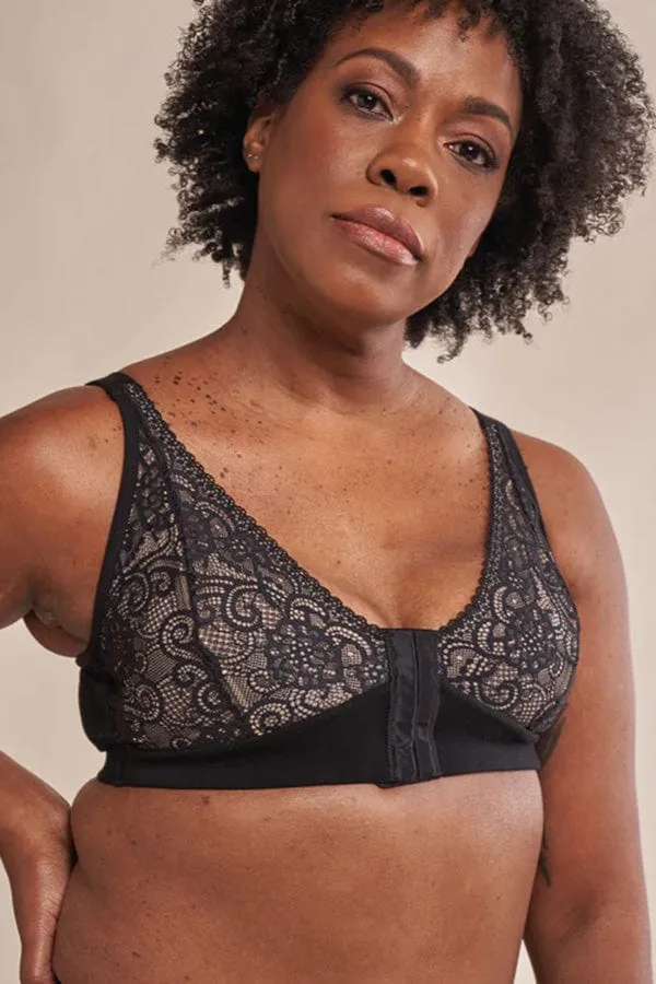 JamieLee Front Closure Lace Bra - Black