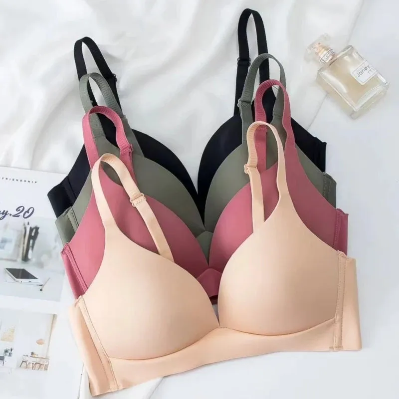 Japanese Style Wireless Seamless Bras for Women - No Steel Ring Bralette, 3/4 Cup, Glossy Female Lingerie