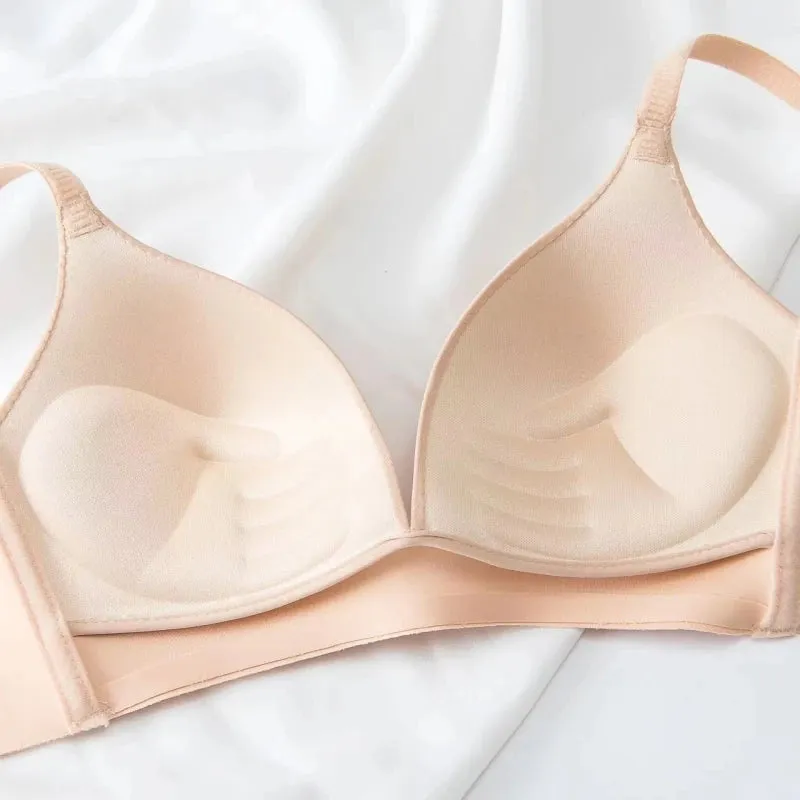 Japanese Style Wireless Seamless Bras for Women - No Steel Ring Bralette, 3/4 Cup, Glossy Female Lingerie