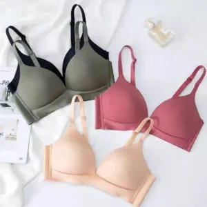 Japanese Style Wireless Seamless Bras for Women - No Steel Ring Bralette, 3/4 Cup, Glossy Female Lingerie