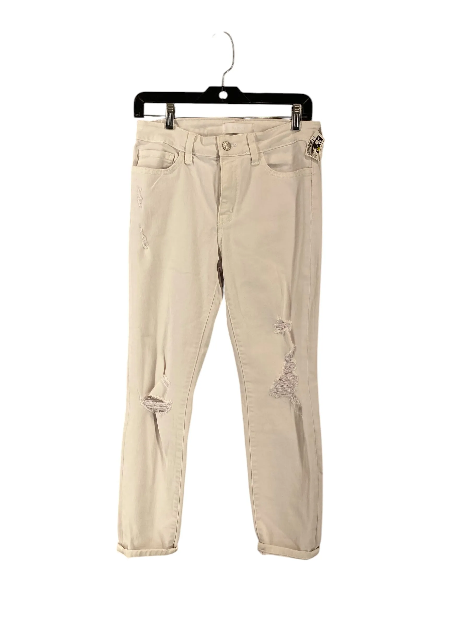 Jeans Skinny By Vervet In White, Size: 28