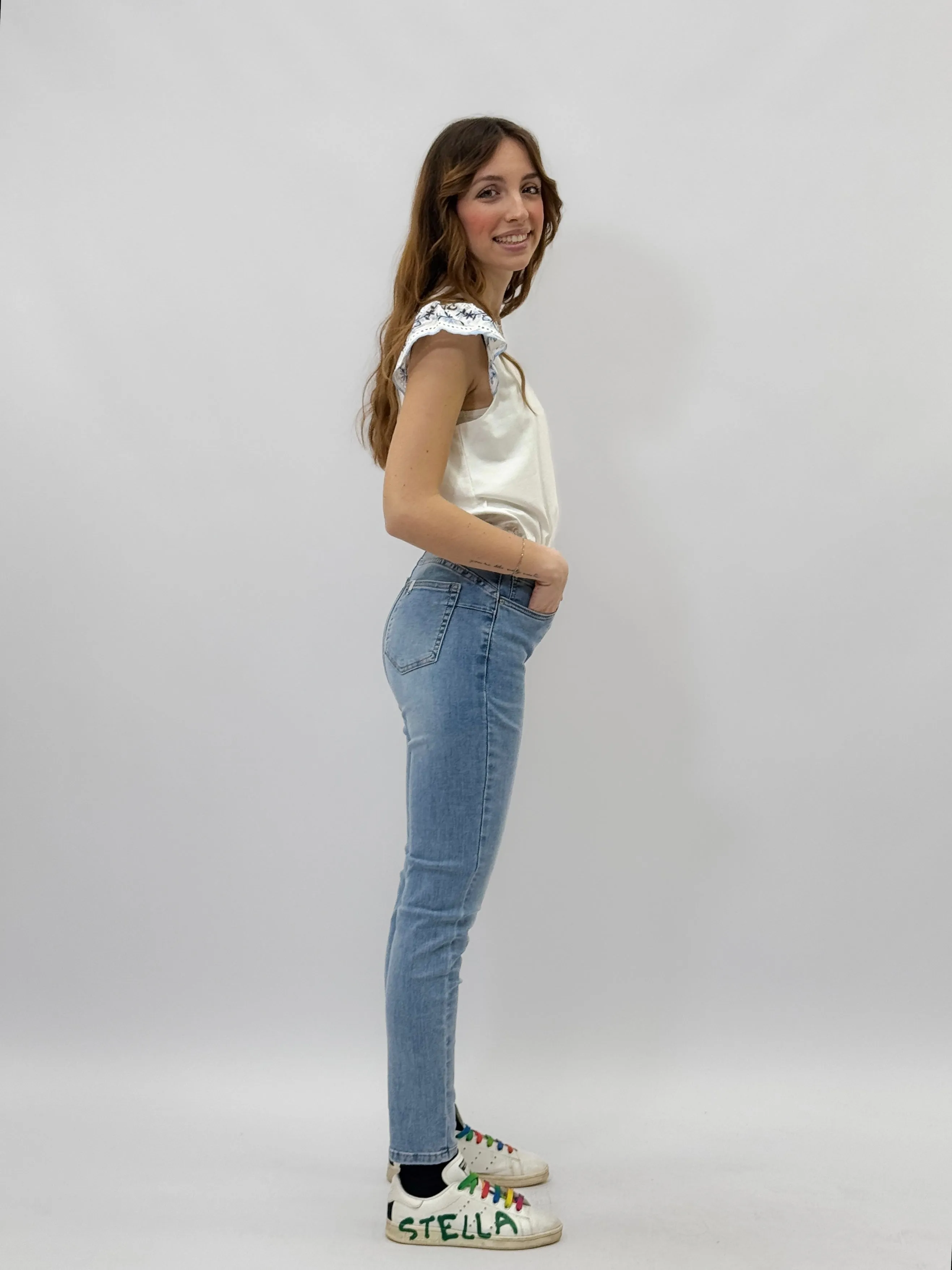 Jeans skinny vita alta denim wear