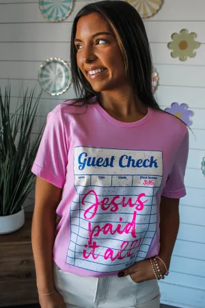 Jesus Paid It All Graphic Tee • Pink