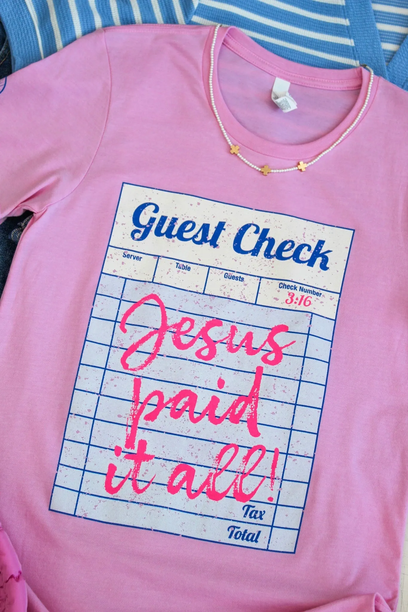Jesus Paid It All Graphic Tee • Pink