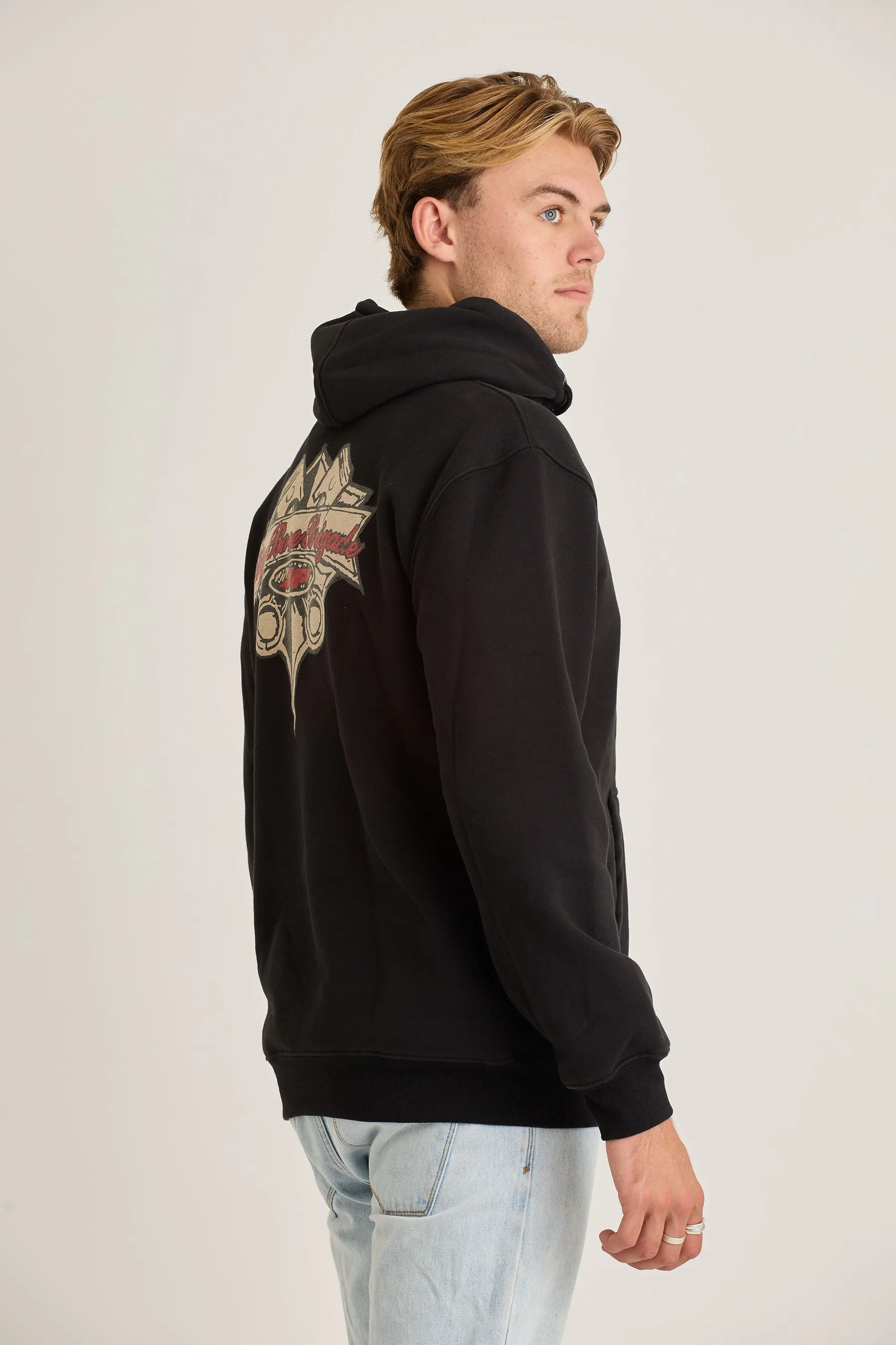 Jetpilot Big Bore Brigade Mens Pullover - Black Wash