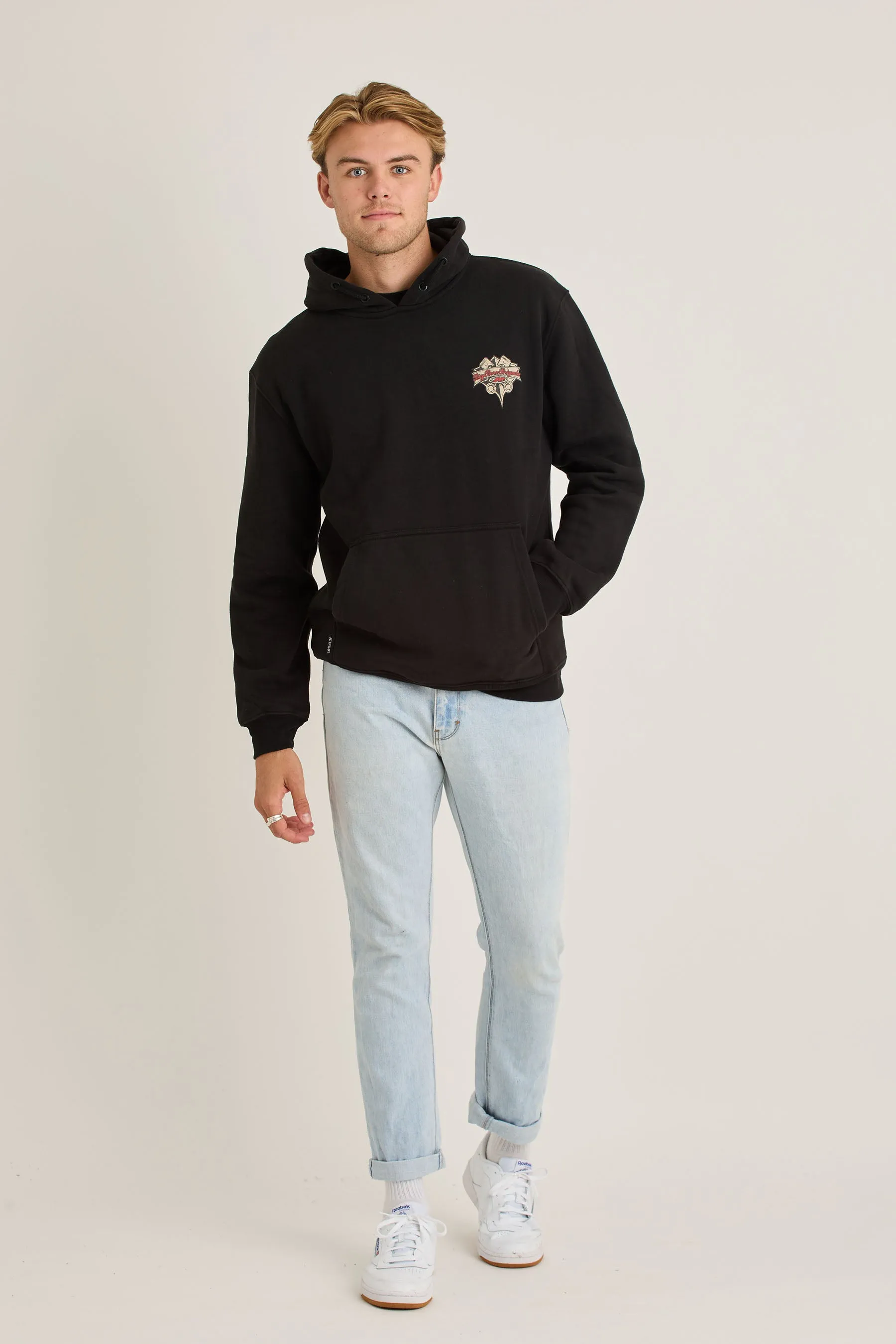 Jetpilot Big Bore Brigade Mens Pullover - Black Wash