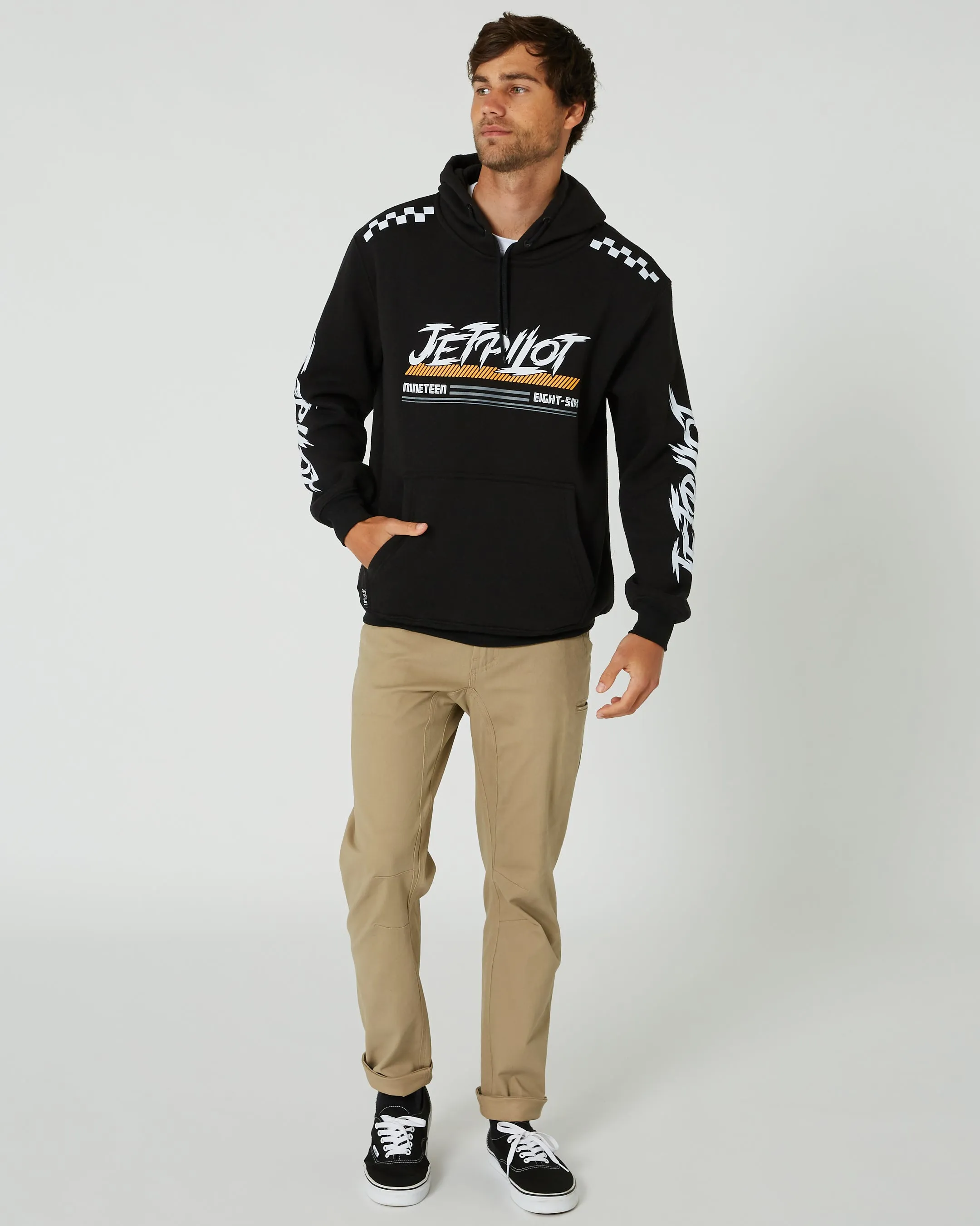 Jetpilot Race Tech Mens Pullover Hoodie - Black