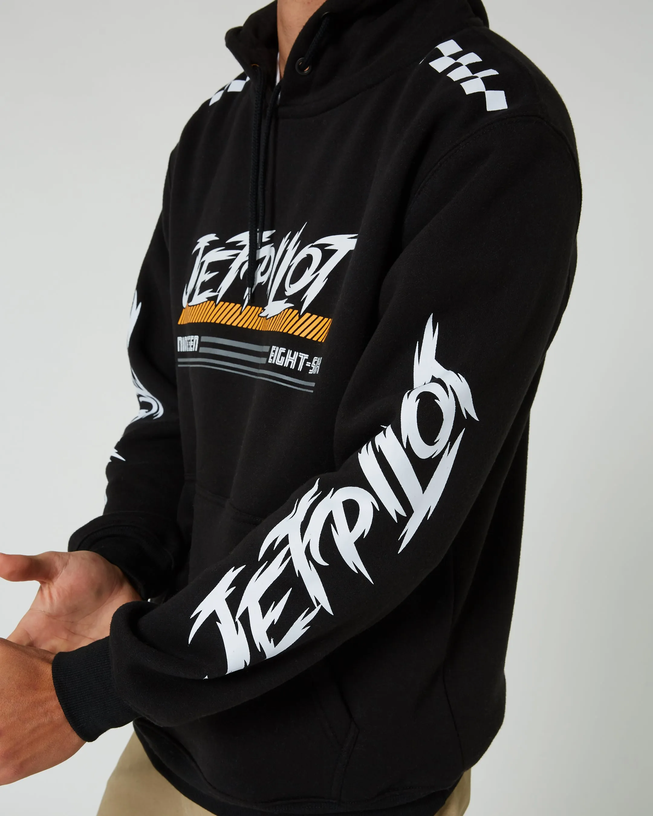 Jetpilot Race Tech Mens Pullover Hoodie - Black