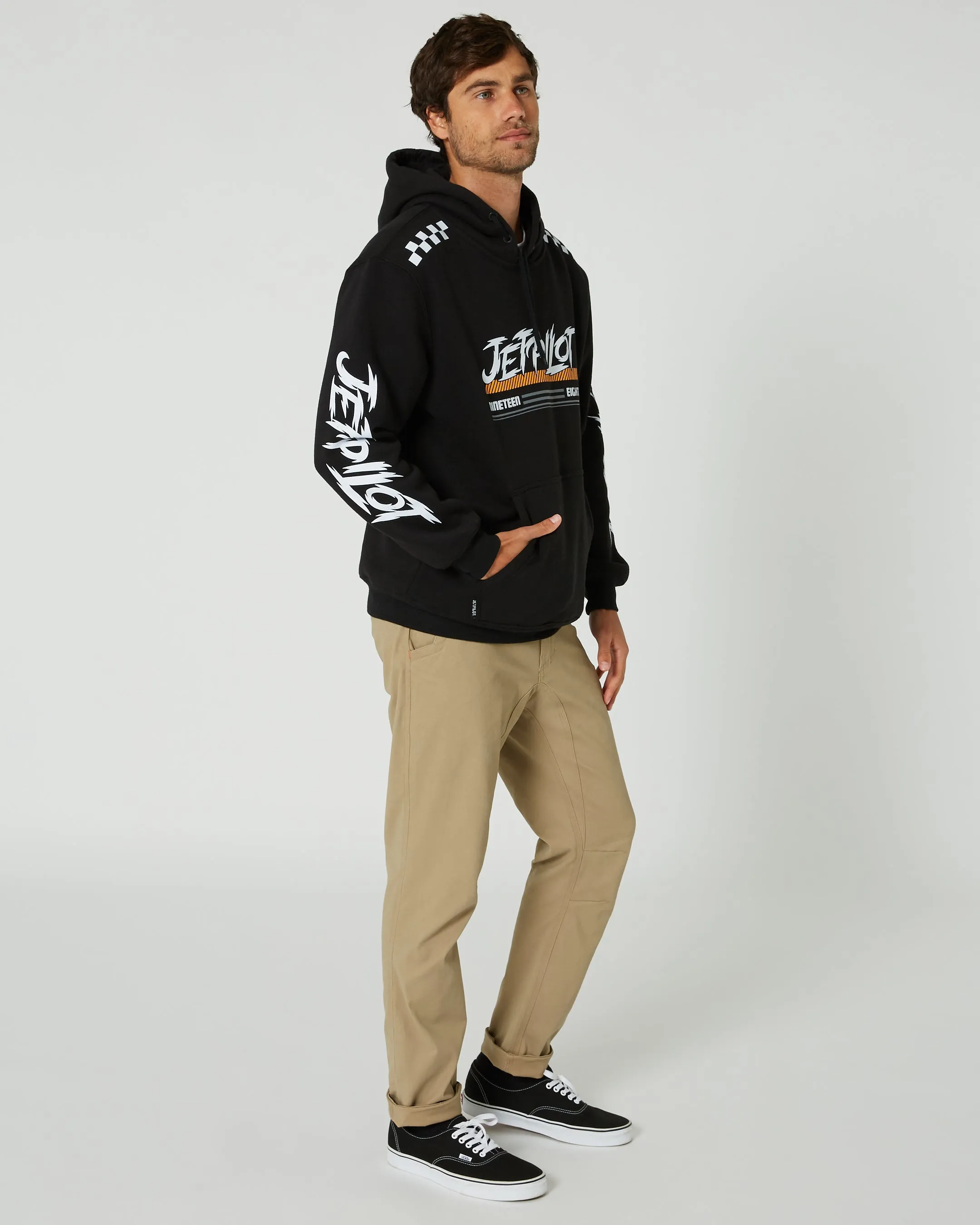 Jetpilot Race Tech Mens Pullover Hoodie - Black