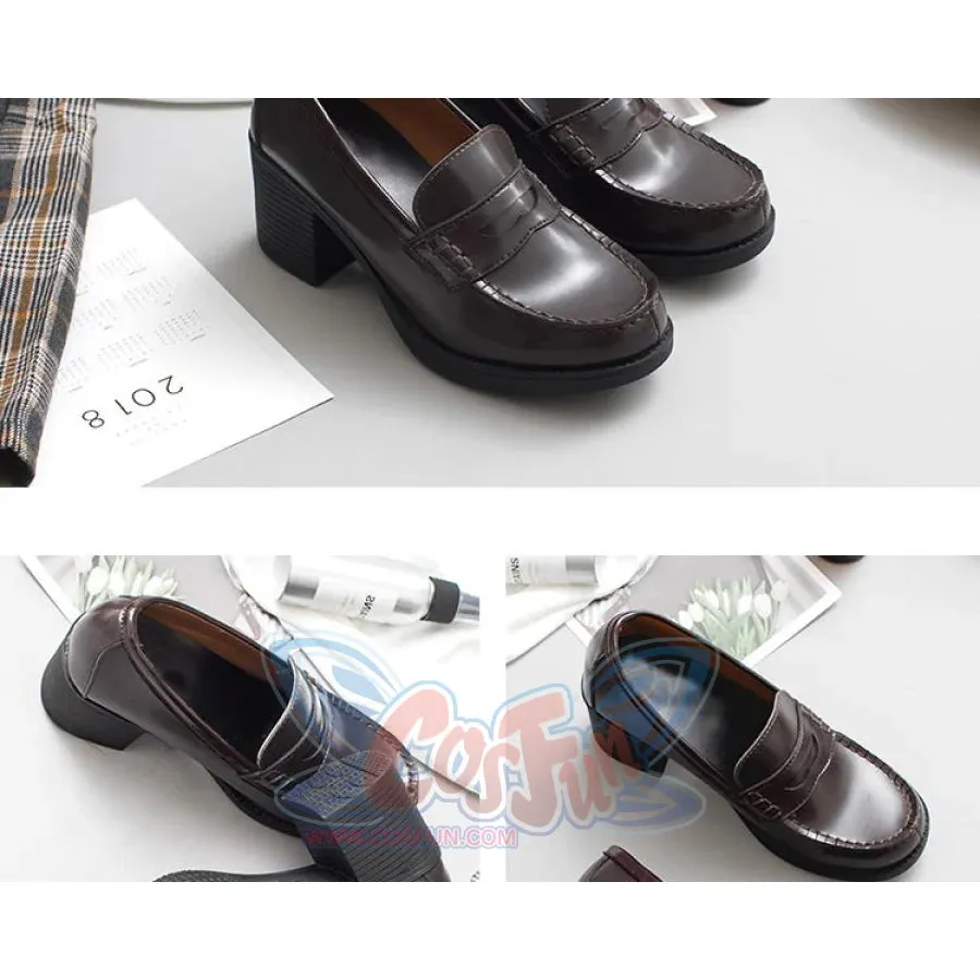 JK Campus Faux Leather Heeled Shoes J40566