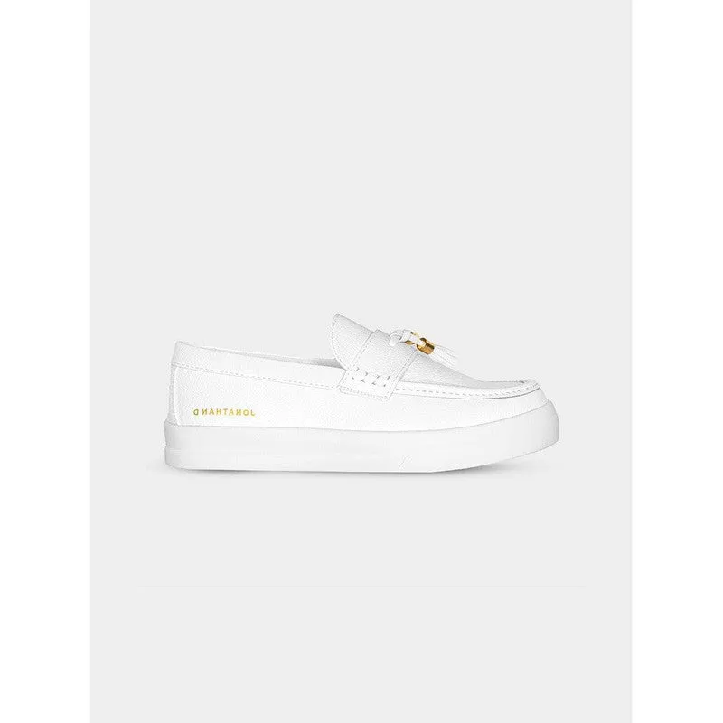 Jonathan D - JTassel Mens White Loafers