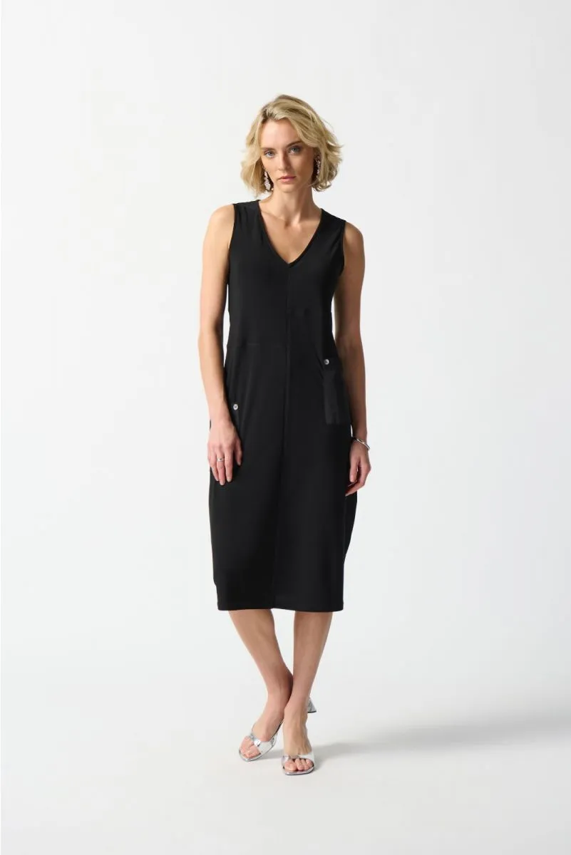 Joseph Ribkoff V-Neck Sleeveless Midi Cocoon Dress 242161