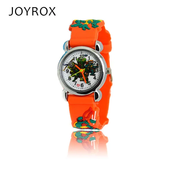 JOYROX New Ninja Turtle Pattern Rubber Strap Children Watches Fashion Boy Girls Quartz Wristwatch Cool Kids watchCartoon Clock