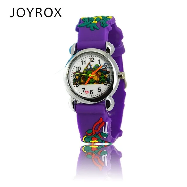 JOYROX New Ninja Turtle Pattern Rubber Strap Children Watches Fashion Boy Girls Quartz Wristwatch Cool Kids watchCartoon Clock