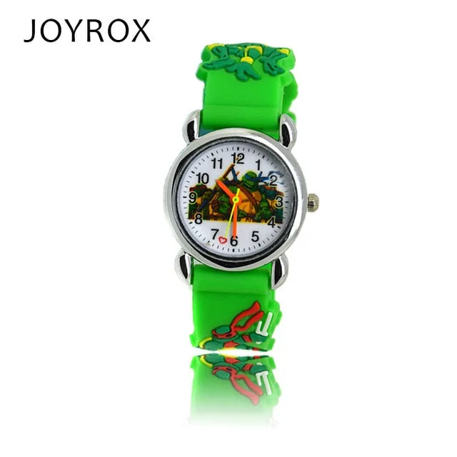JOYROX New Ninja Turtle Pattern Rubber Strap Children Watches Fashion Boy Girls Quartz Wristwatch Cool Kids watchCartoon Clock