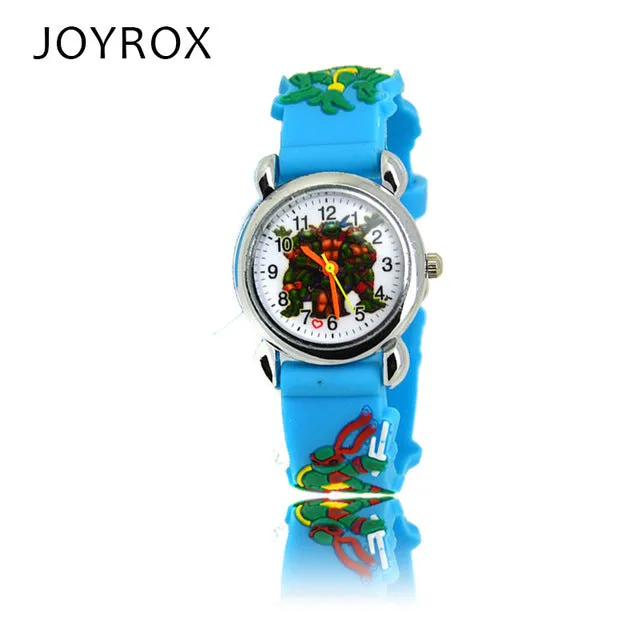 JOYROX New Ninja Turtle Pattern Rubber Strap Children Watches Fashion Boy Girls Quartz Wristwatch Cool Kids watchCartoon Clock